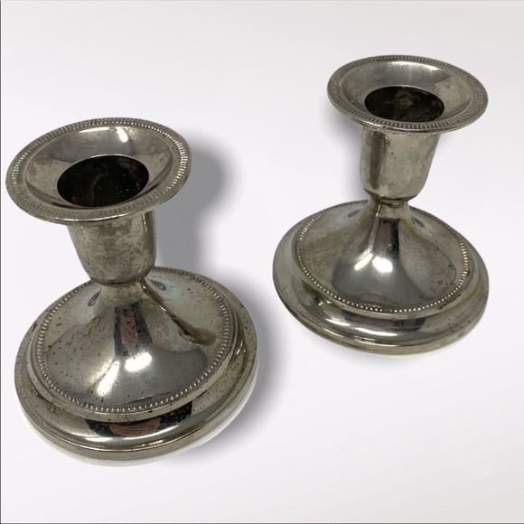 VINTAGE | 2 Silver Plated Candlestick Holders - Picture 2 of 11